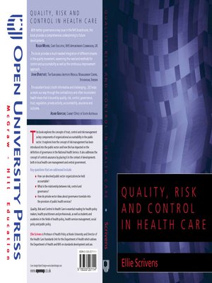 cover image of Quality, Risk and Control in Health Care
